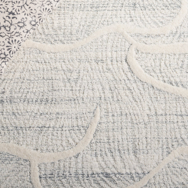 Safavieh Pine Hand-tufted Wool Runner Rug - Luxurious Modern Design For Hallways And Elegant Spaces Grey ,Ivory Wool Pile Pne402f-5