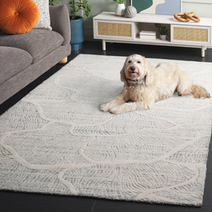 Safavieh Pine Hand-tufted Wool Runner Rug - Luxurious Modern Design For Hallways And Elegant Spaces Grey ,Ivory Wool Pile Pne402f-5