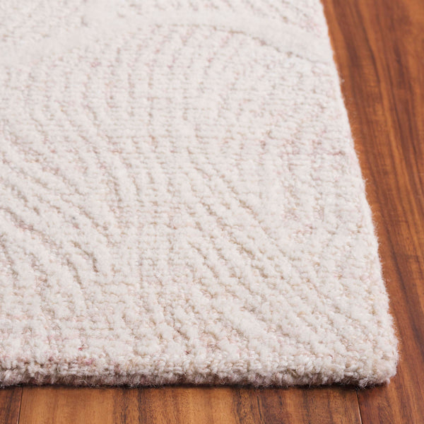 Safavieh Pine Hand-tufted Wool Runner Rug - Luxurious Modern Design For Hallways And Elegant Spaces Pink ,Ivory Wool Pile Pne402u-5