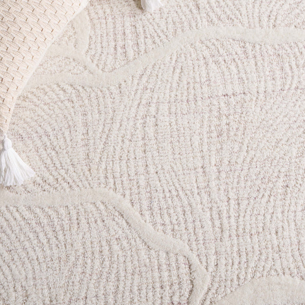 Safavieh Pine Hand-tufted Wool Runner Rug - Luxurious Modern Design For Hallways And Elegant Spaces Pink ,Ivory Wool Pile Pne402u-5