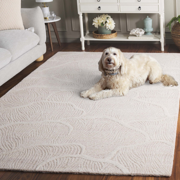 Safavieh Pine Hand-tufted Wool Runner Rug - Luxurious Modern Design For Hallways And Elegant Spaces Pink ,Ivory Wool Pile Pne402u-5