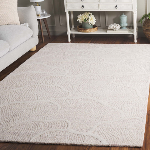 Safavieh Pine Hand-tufted Wool Runner Rug - Luxurious Modern Design For Hallways And Elegant Spaces Pink ,Ivory Wool Pile Pne402u-5