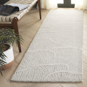 Safavieh Pine Hand-tufted Wool Runner Rug - Luxurious Modern Design For Hallways And Elegant Spaces Sage Green ,Ivory Wool Pile Pne402w-28