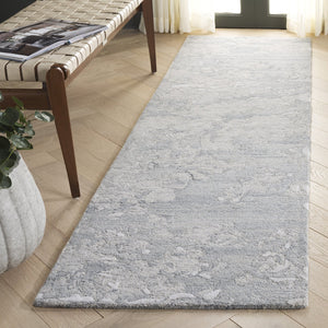 Safavieh Pine Modern Grey And Ivory Runner Rug - Hand-tufted Wool, Distressed Abstract Design For Elegance Grey ,Ivory Wool Pile Pne403f-28