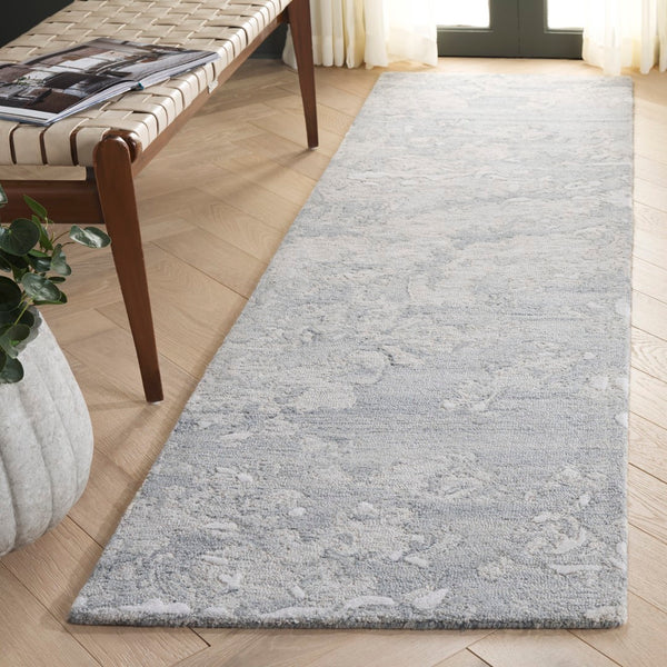 Safavieh Pine Hand-tufted Wool Area Rug - Modern Abstract Design For Stylish Living Spaces, 4x6 Feet Grey ,Ivory Wool Pile Pne403f-4