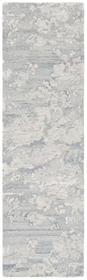 Safavieh Pine Modern Grey And Ivory Runner Rug - Hand-tufted Wool, Distressed Abstract Design For Elegance Grey ,Ivory Wool Pile Pne403f-28