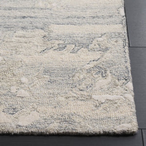 Safavieh Pine Modern Grey And Ivory Runner Rug - Hand-tufted Wool, Distressed Abstract Design For Elegance Grey ,Ivory Wool Pile Pne403f-5