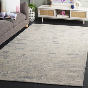 Safavieh Pine Modern Grey And Ivory Runner Rug - Hand-tufted Wool, Distressed Abstract Design For Elegance Grey ,Ivory Wool Pile Pne403f-5