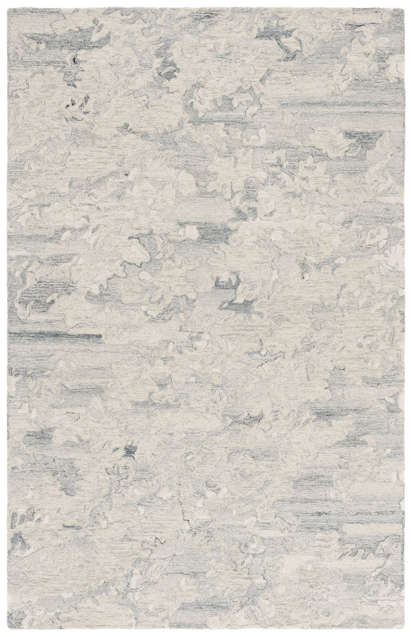 Safavieh Pine Modern Grey And Ivory Runner Rug - Hand-tufted Wool, Distressed Abstract Design For Elegance Grey ,Ivory Wool Pile Pne403f-5
