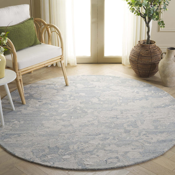 Safavieh Pine Modern Grey And Ivory Runner Rug - Hand-tufted Wool, Distressed Abstract Design For Elegance Grey ,Ivory Wool Pile Pne403f-6r