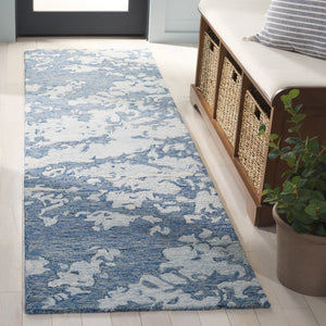 Safavieh Pine Hand-tufted Wool Area Rug - Modern Abstract Design For Stylish Living Spaces, 4x6 Feet Blue ,Ivory Wool Pile Pne403m-4