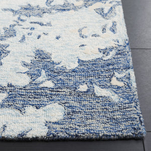 Safavieh Pine Modern Grey And Ivory Runner Rug - Hand-tufted Wool, Distressed Abstract Design For Elegance Blue ,Ivory Wool Pile Pne403m-5