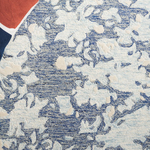 Safavieh Pine Modern Grey And Ivory Runner Rug - Hand-tufted Wool, Distressed Abstract Design For Elegance Blue ,Ivory Wool Pile Pne403m-5