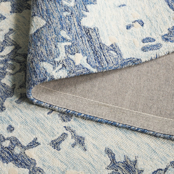 Safavieh Pine Modern Grey And Ivory Runner Rug - Hand-tufted Wool, Distressed Abstract Design For Elegance Blue ,Ivory Wool Pile Pne403m-5