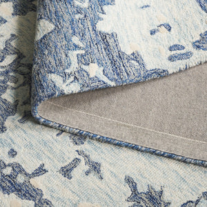 Safavieh Pine Hand-tufted Wool Area Rug - Modern Abstract Design For Stylish Living Spaces, 4x6 Feet Blue ,Ivory Wool Pile Pne403m-4