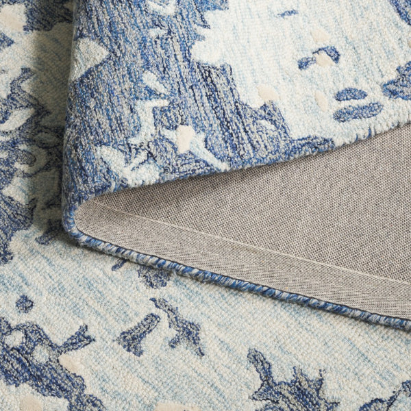 Safavieh Pine Hand-tufted Wool Area Rug - Modern Abstract Design For Stylish Living Spaces, 4x6 Feet Blue ,Ivory Wool Pile Pne403m-4