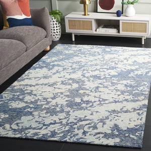 Safavieh Pine Hand-tufted Wool Area Rug - Modern Abstract Design For Stylish Living Spaces, 4x6 Feet Blue ,Ivory Wool Pile Pne403m-4