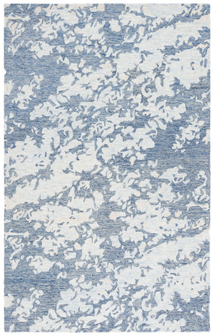 Safavieh Pine Modern Grey And Ivory Runner Rug - Hand-tufted Wool, Distressed Abstract Design For Elegance Blue ,Ivory Wool Pile Pne403m-5