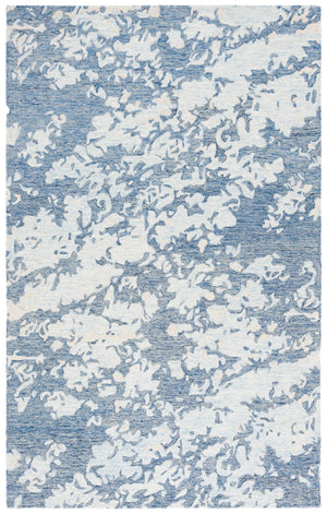 Safavieh Pine Hand-tufted Wool Area Rug - Modern Abstract Design For Stylish Living Spaces, 4x6 Feet Blue ,Ivory Wool Pile Pne403m-4