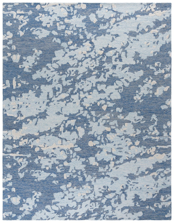 Safavieh Pine Modern Grey And Ivory Runner Rug - Hand-tufted Wool, Distressed Abstract Design For Elegance Blue ,Ivory Wool Pile Pne403m-8
