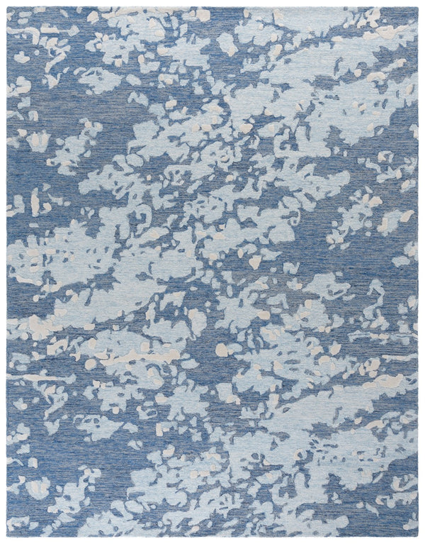 Safavieh Pine Hand-tufted Wool Area Rug - Modern Abstract Design For Stylish Living Spaces, 4x6 Feet Blue ,Ivory Wool Pile Pne403m-4