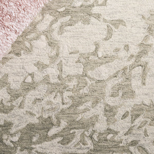 Safavieh Pine Modern Grey And Ivory Runner Rug - Hand-tufted Wool, Distressed Abstract Design For Elegance Sage Green ,Ivory Wool Pile Pne403w-5