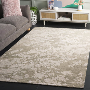 Safavieh Pine Modern Grey And Ivory Runner Rug - Hand-tufted Wool, Distressed Abstract Design For Elegance Sage Green ,Ivory Wool Pile Pne403w-5