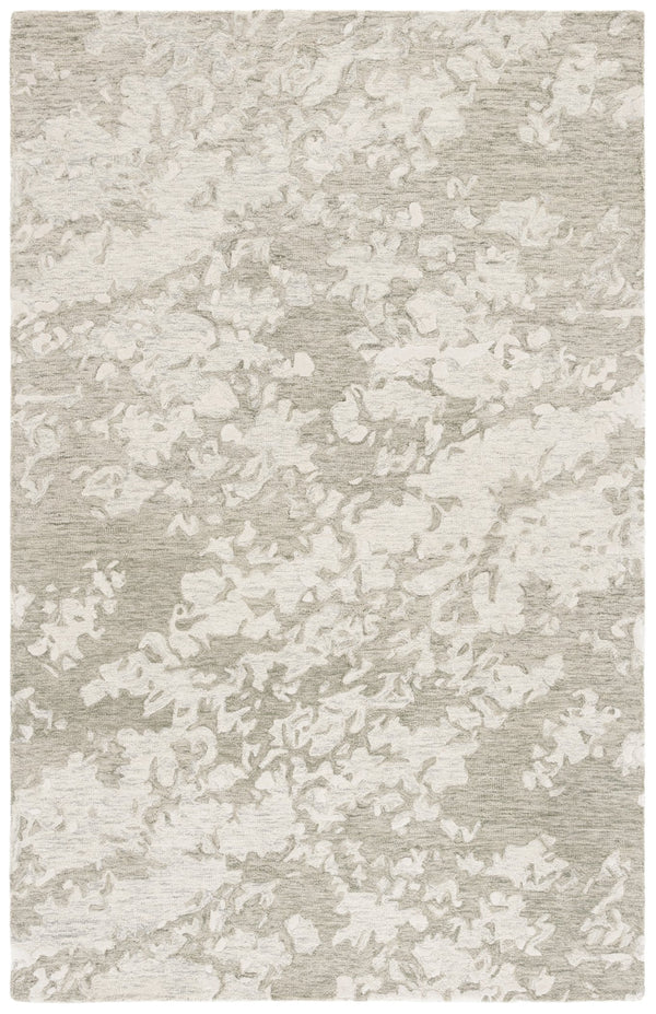 Safavieh Pine Modern Grey And Ivory Runner Rug - Hand-tufted Wool, Distressed Abstract Design For Elegance Sage Green ,Ivory Wool Pile Pne403w-5