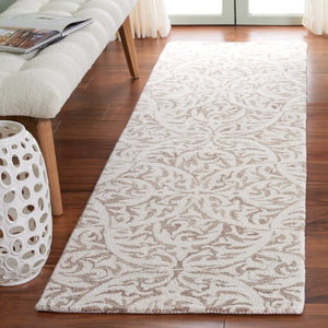 Safavieh Pine Hand Tufted Area Rug - Luxurious Floral Design For Elegant Home Décor, Crafted In India Beige ,Ivory 85% Wool,15% Cotton Pne404b-4