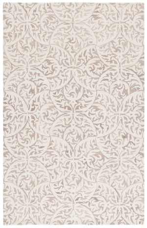 Safavieh Pine Hand Tufted Area Rug - Luxurious Floral Design For Elegant Home Décor, Crafted In India Beige ,Ivory 85% Wool,15% Cotton Pne404b-4