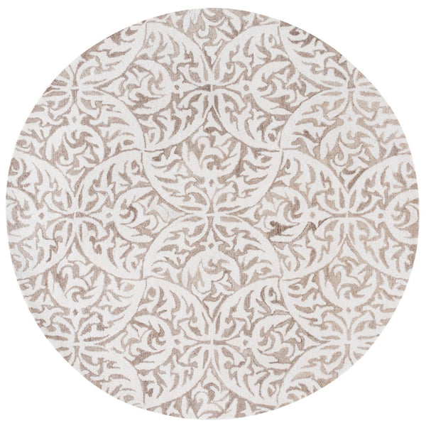 Safavieh Pine Hand Tufted Area Rug - Luxurious Floral Design For Elegant Home Décor, Crafted In India Beige ,Ivory 85% Wool,15% Cotton Pne404b-4