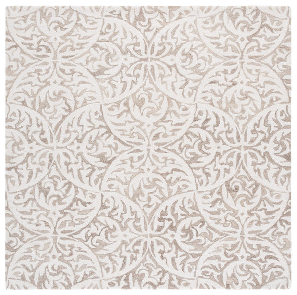 Safavieh Pine Hand-tufted Floral Runner Rug - Luxurious Wool Blend, Perfect For Hallways & Living Spaces Beige ,Ivory 85% Wool,15% Cotton Pne404b-6sq