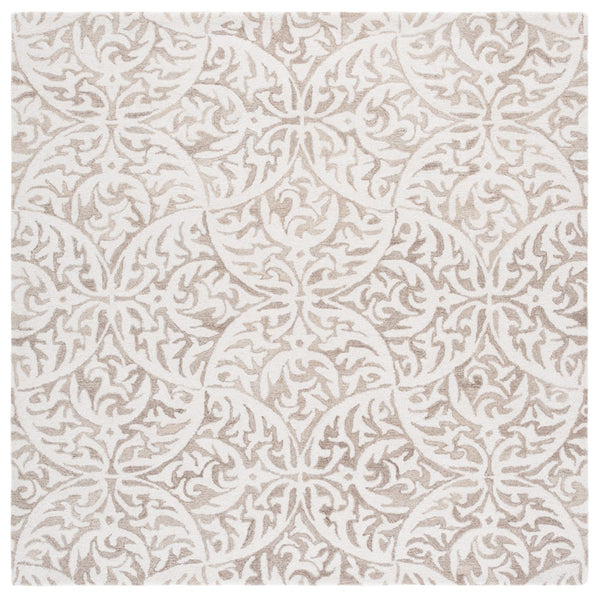 Safavieh Pine Hand Tufted Area Rug - Luxurious Floral Design For Elegant Home Décor, Crafted In India Beige ,Ivory 85% Wool,15% Cotton Pne404b-4