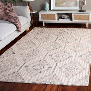 Safavieh Pine Hand-tufted Area Rug For Elegant Home Décor | Luxurious Wool & Cotton Blend With Floral Design Beige ,Ivory 85% Wool,15% Cotton Pne405a-6