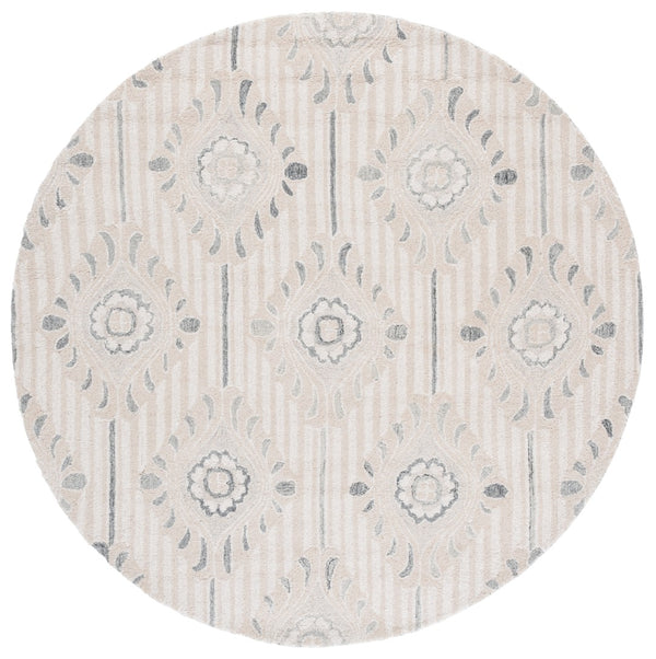 Safavieh Pine Hand-tufted Area Rug For Elegant Home Décor | Luxurious Wool & Cotton Blend With Floral Design Beige ,Ivory 85% Wool,15% Cotton Pne405a-6