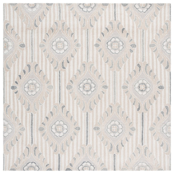Safavieh Pine Elegant Floral Runner Rug – Luxurious Hand-tufted Design For Timeless Home Décor Appeal Beige ,Ivory 85% Wool,15% Cotton Pne405a-6sq