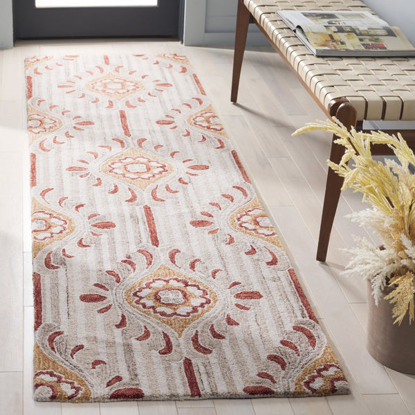 Safavieh Pine Elegant Floral Runner Rug – Luxurious Hand-tufted Design For Timeless Home Décor Appeal Beige ,Gold 85% Wool,15% Cotton Pne405d-28