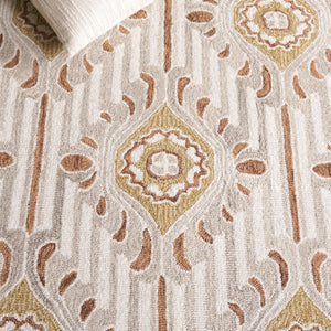 Safavieh Pine Elegant Floral Runner Rug – Luxurious Hand-tufted Design For Timeless Home Décor Appeal Beige ,Gold 85% Wool,15% Cotton Pne405d-5