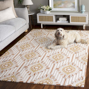 Safavieh Pine Elegant Floral Runner Rug – Luxurious Hand-tufted Design For Timeless Home Décor Appeal Beige ,Gold 85% Wool,15% Cotton Pne405d-5