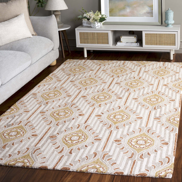 Safavieh Pine Elegant Floral Runner Rug – Luxurious Hand-tufted Design For Timeless Home Décor Appeal Beige ,Gold 85% Wool,15% Cotton Pne405d-5