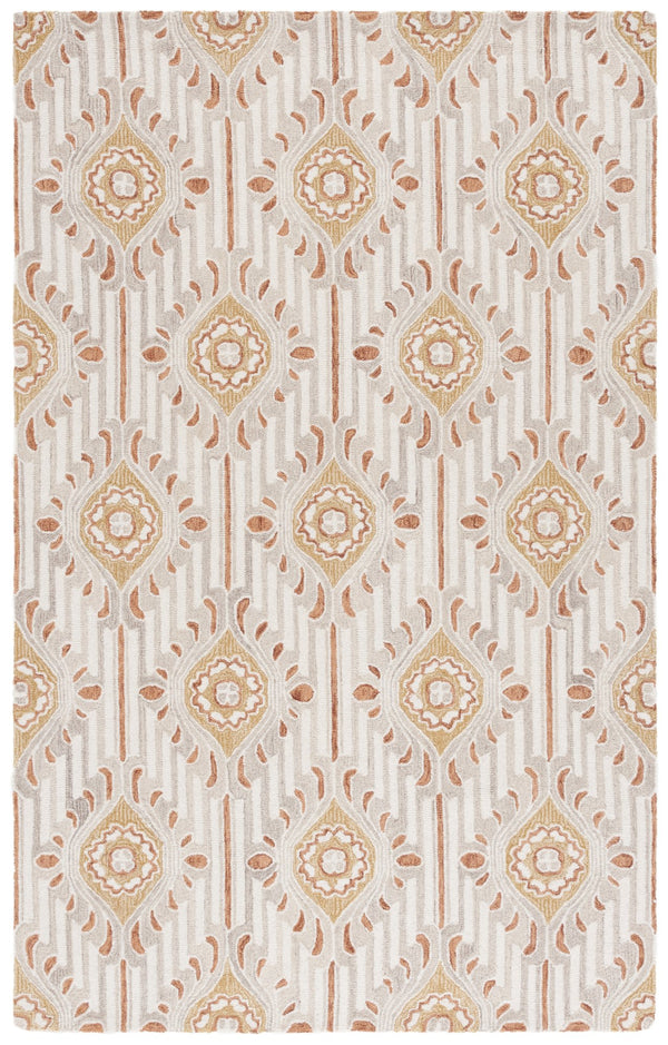 Safavieh Pine Elegant Floral Runner Rug – Luxurious Hand-tufted Design For Timeless Home Décor Appeal Beige ,Gold 85% Wool,15% Cotton Pne405d-5