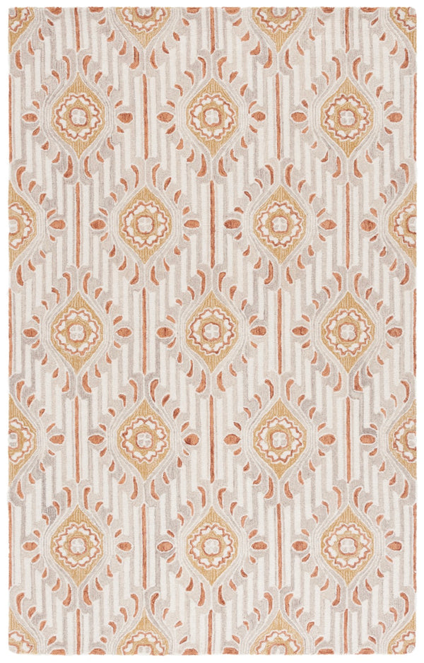 Safavieh Pine Hand-tufted Area Rug For Elegant Home Décor | Luxurious Wool & Cotton Blend With Floral Design Beige ,Gold 85% Wool,15% Cotton Pne405d-6
