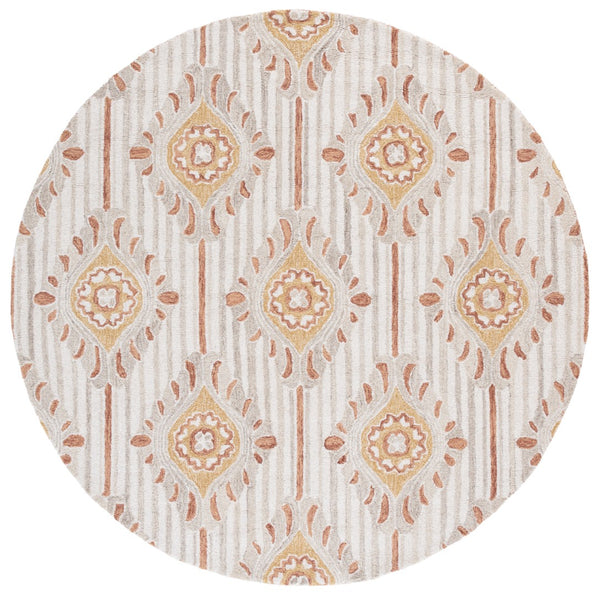 Safavieh Pine Hand-tufted Area Rug For Elegant Home Décor | Luxurious Wool & Cotton Blend With Floral Design Beige ,Gold 85% Wool,15% Cotton Pne405d-6