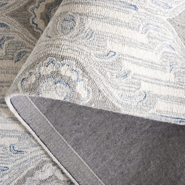 Safavieh Pine Elegant Floral Runner Rug – Luxurious Hand-tufted Design For Timeless Home Décor Appeal Light Grey ,Blue 85% Wool,15% Cotton Pne405f-5