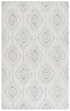 Safavieh Pine Elegant Floral Runner Rug – Luxurious Hand-tufted Design For Timeless Home Décor Appeal Light Grey ,Blue 85% Wool,15% Cotton Pne405f-5