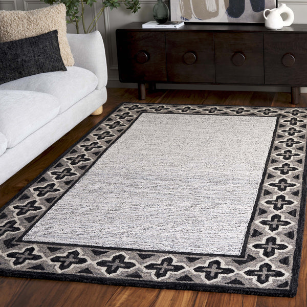 Safavieh Pine Hand-tufted Runner Rug - Luxurious Wool Design To Elevate Your Modern Home Decor Today! Charcoal ,Ivory Wool Pile Pne501h-5