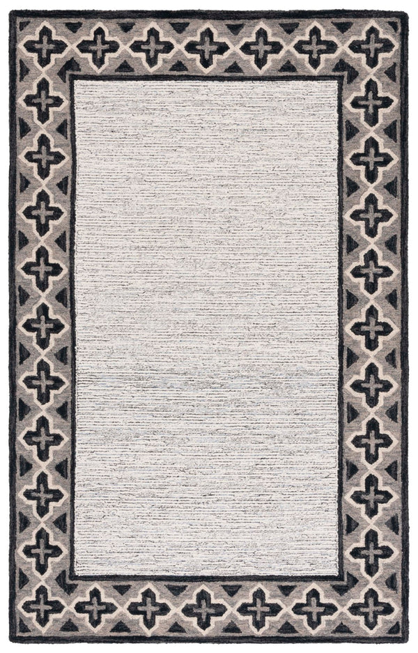 Safavieh Pine Modern Hand-tufted Area Rug - Luxurious Wool Accent For Trendy Home Decor And Style Charcoal ,Ivory Wool Pile Pne501h-6sq