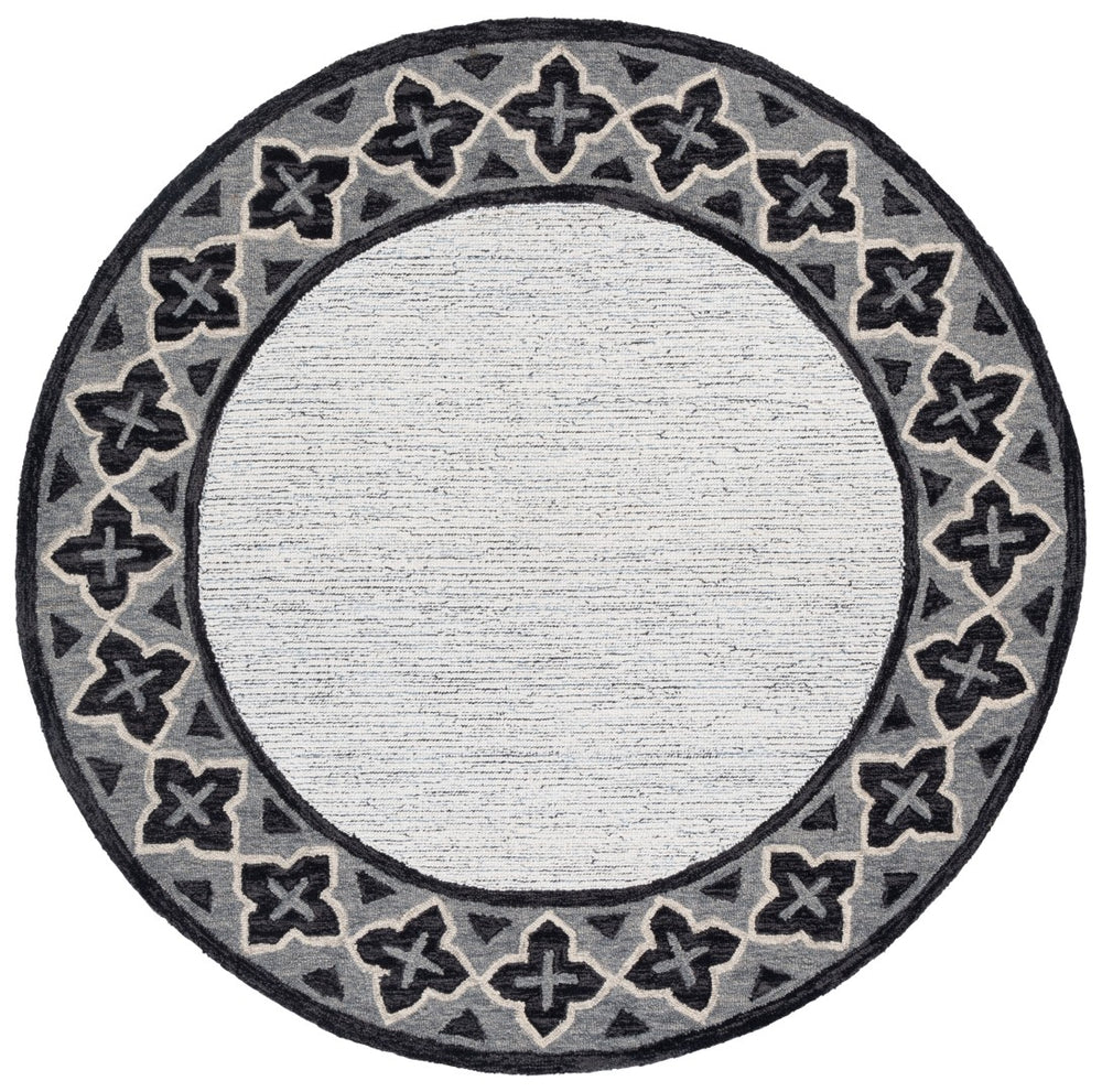 Safavieh Pine Modern Hand-tufted Area Rug - Luxurious Wool Accent For Trendy Home Decor And Style Charcoal ,Ivory Wool Pile Pne501h-6sq