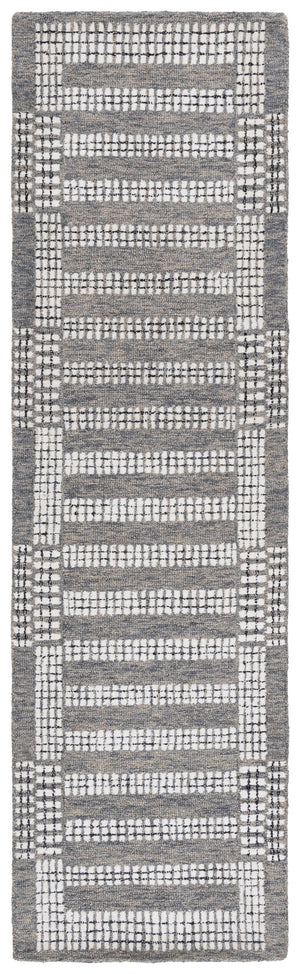Safavieh Pine Hand-Tufted Grey Ivory Wool Rug With Subtle Geometric Motif — Durable, Plush Low-Profile Design 6'-0" x 6'-0" PNE502F-6SQ