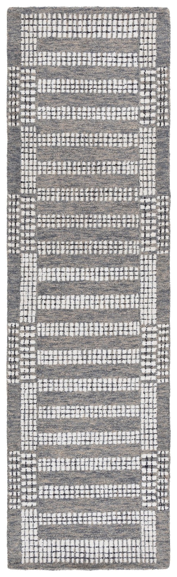 Safavieh Pine Hand-Tufted Grey Ivory Wool Rug With Subtle Geometric Motif — Durable, Plush Low-Profile Design 6'-0" x 6'-0" PNE502F-6SQ